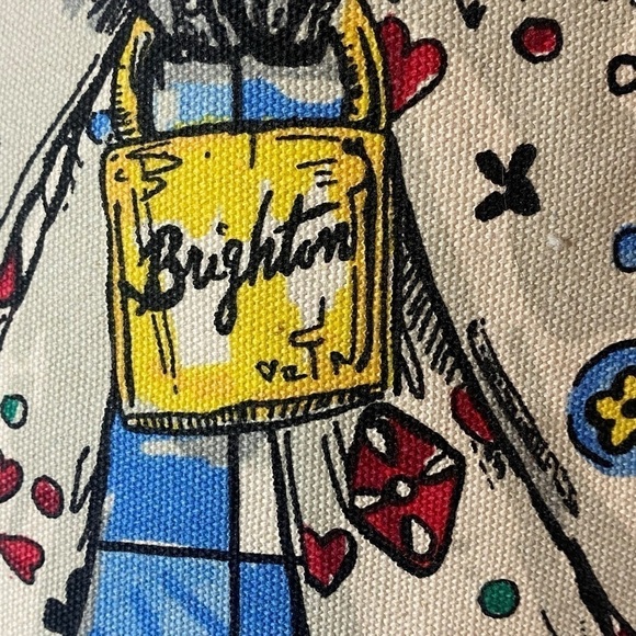 NWT Brighton Love Sparkle Tote Canvas Bag Tom Clancy Design Hearts Cat a… - Picture 7 of 14